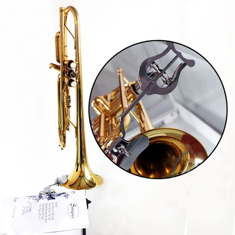 

Trumpet Trombone Sheet Music Clip Stainless Steel Stand Clamp-On Holder Accessoriess