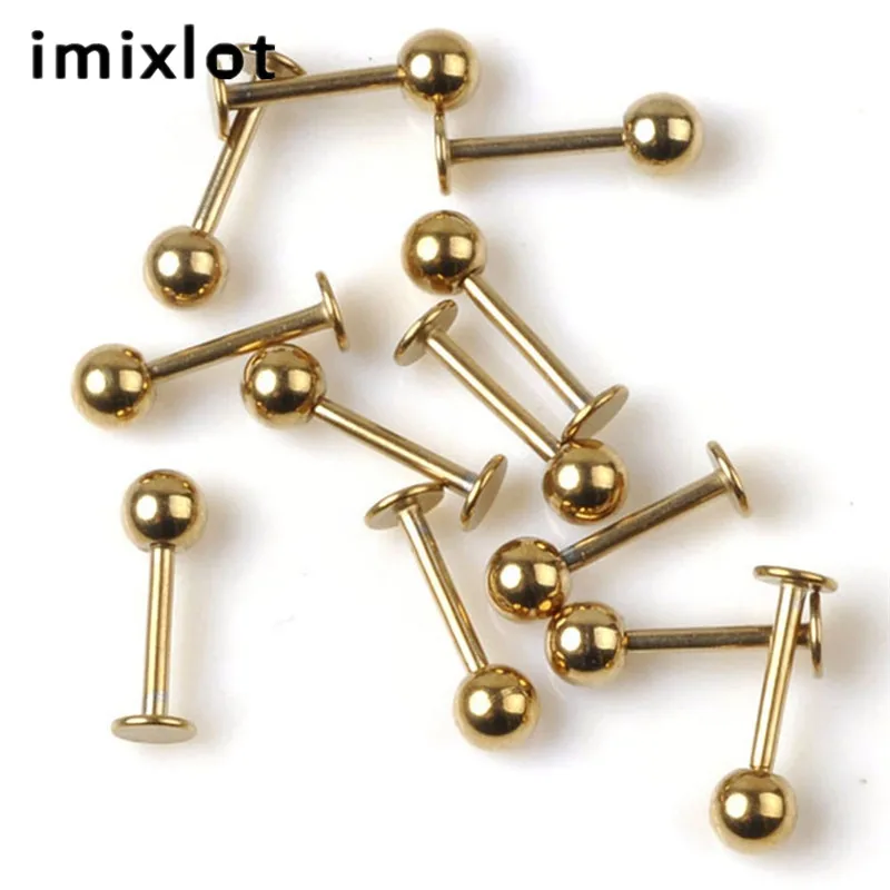 Imixlot розовое золото цвет хирургическая сталь Tragus Лабрет Бар пупка язык пирсинг