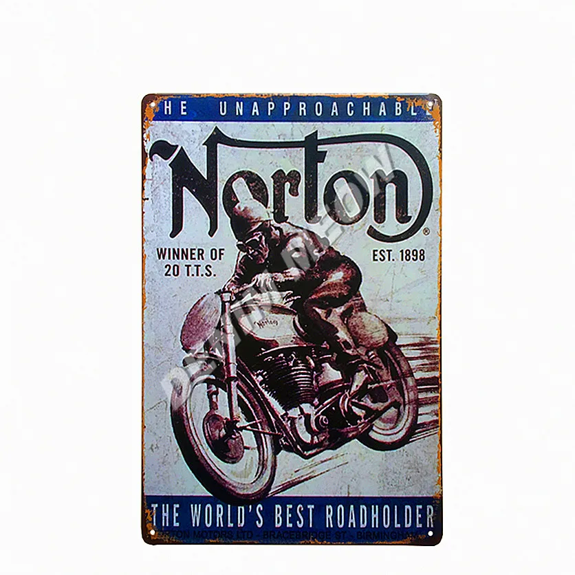 9 Ретро TT Isle of Man металлические знаки Norton мотоциклы гонки табличка Винтаж Искусство Живопись тарелки Паб Бар Гараж магазин домашний декор WY59 - Цвет: 9