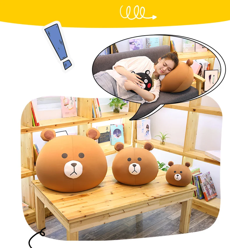 20 см/40 см/60 см Kawaii Rilakkuma& Kumamon& Bear, плюшевая подушка, мягкая мультяшная подушка в виде животных, пенные частицы, медведь, мягкая кукла, диванная подушка, подарок