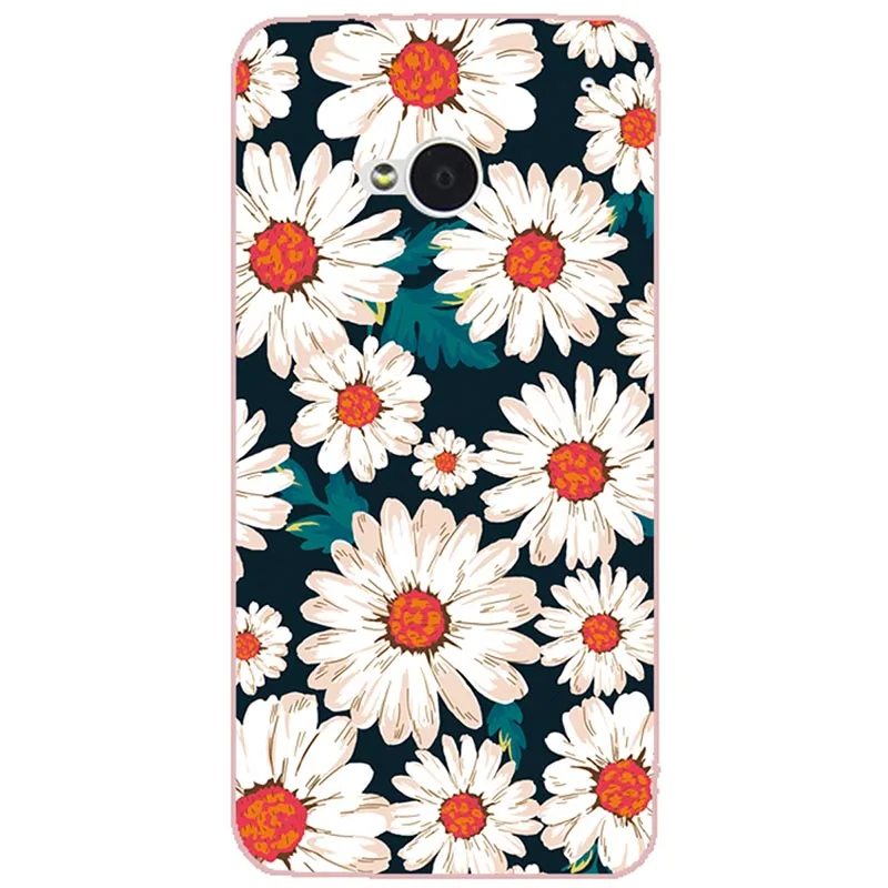 Y023 Жесткий пластиковый чехол для телефона, чехол для htc One M7 801E 801 S, чехол для телефона с красочным принтом, жесткий чехол с рисунком цветка - Цвет: Y023