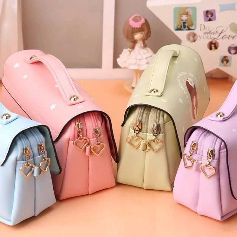 Милый школьный чехол для карандашей большой из искусственной кожи портативная