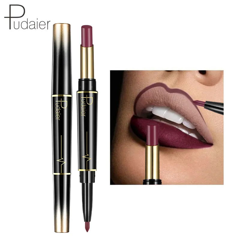 Матовая губная помада + подводка для губ 2 в 1 макияж матовая Косметика макияжа