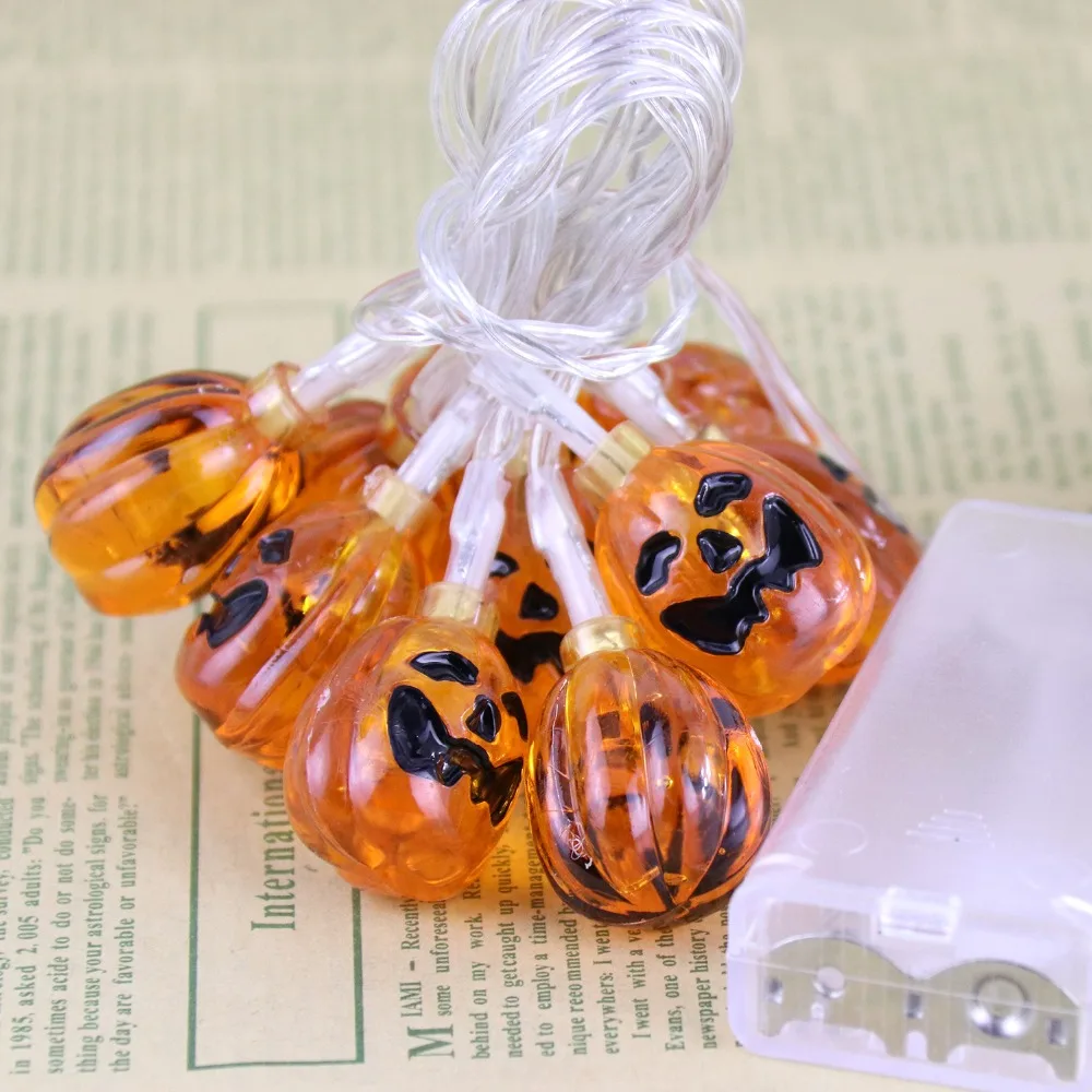 

Lights Halloween LED String Light Pumpkin Garland Holiday 10 20 30 Leds Fairy Props For Party Night Decoration JQ