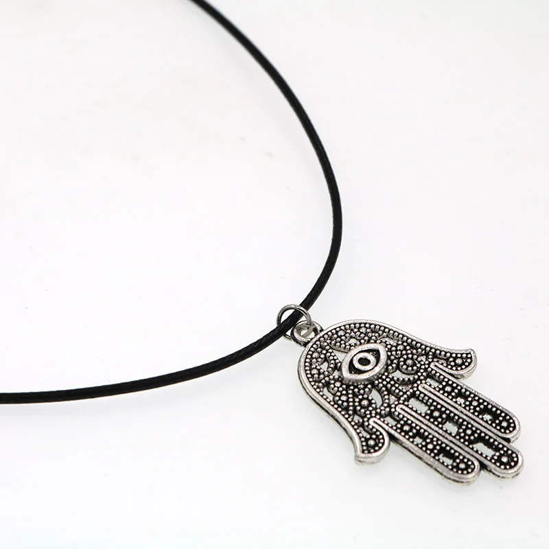 В богемном стиле винтаж &quotРука Фатимы&quot ожерелья с подвесками Женская обувь в