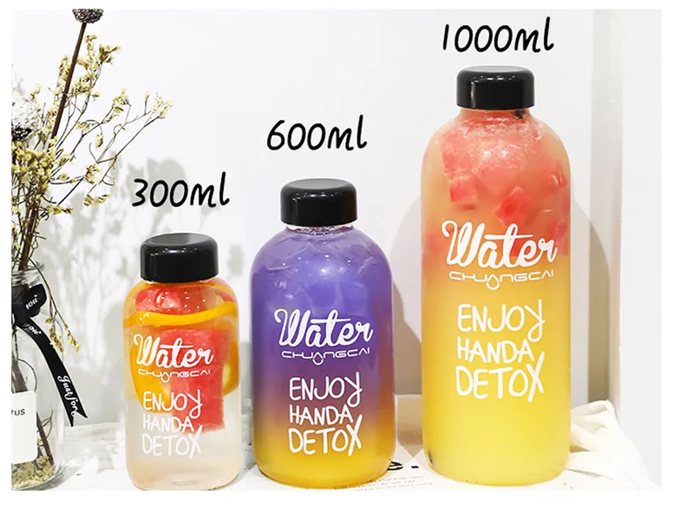 1000 мл/600 мл большая емкость My bottle Спортивная бутылка для фруктового лимонного сока прозрачная портативная пластиковая бутылка для воды