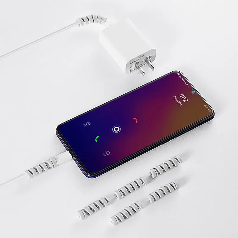 Спиральная защитная трубка для кабеля 10 шт. высокое качество iPhone xiaomi samsung