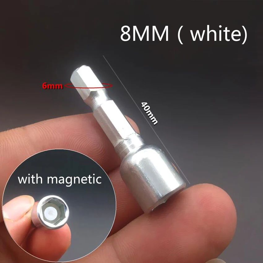 

Hot sale 1PC 8MM electric sleeve head magnetic sleeve with hexagon nut wrench Socket wrench magnetic Socket wrench repair tool