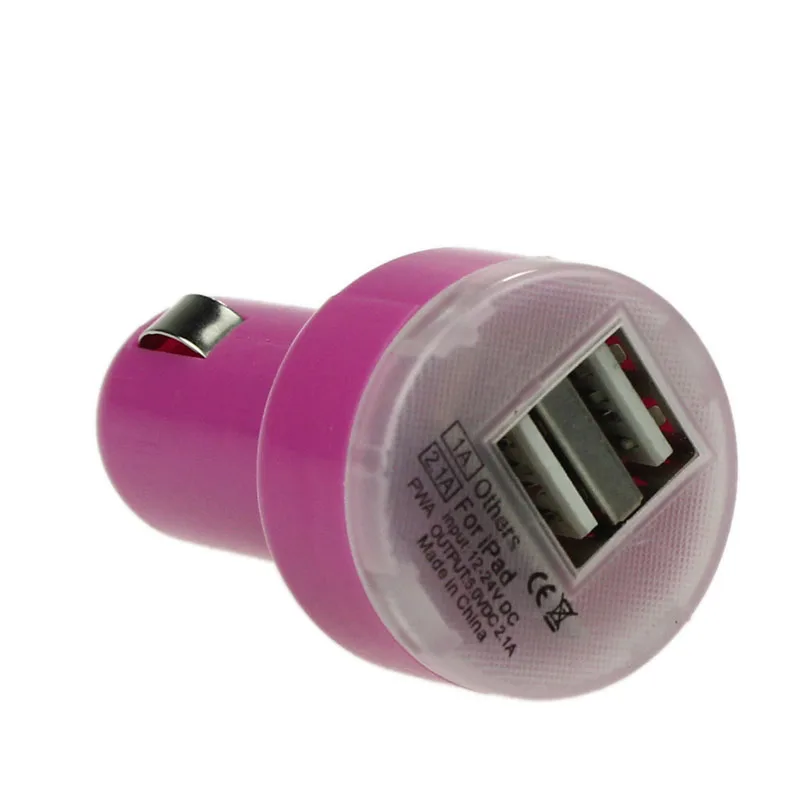 2017 New 5V 2.1A 1A 1 PC DC 12-24V Bullet Adaptor Dual USB 2-Port Car Charger For iPhone 5/5s/6/6s/7/7 Plus iPod Touch | Мобильные
