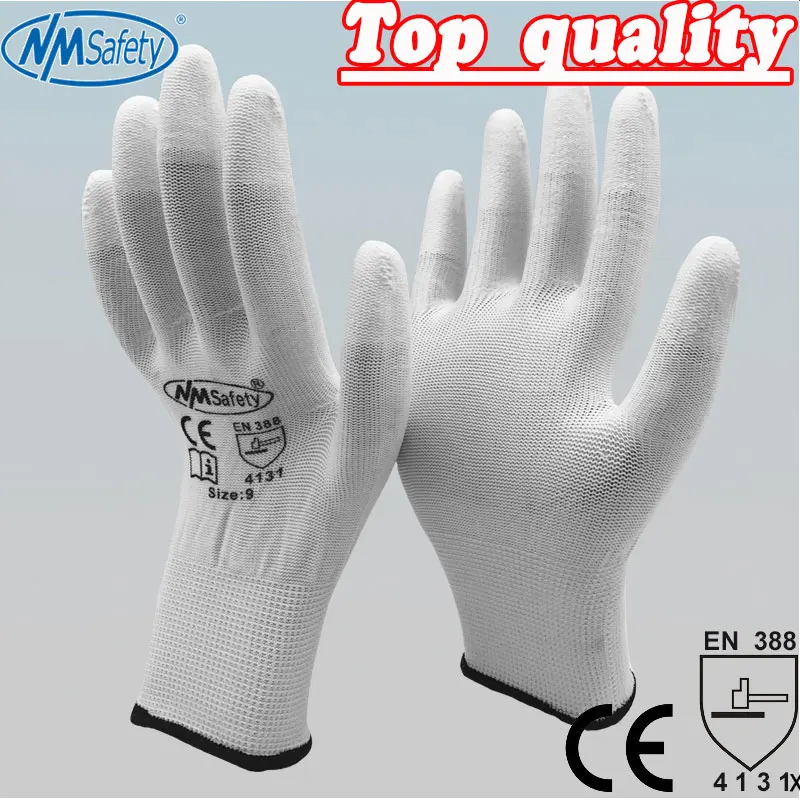 Рабочие перчатки NMSAFETY из ПУ Антистатические ESD нейлона рабочие перчатки|nylon pu