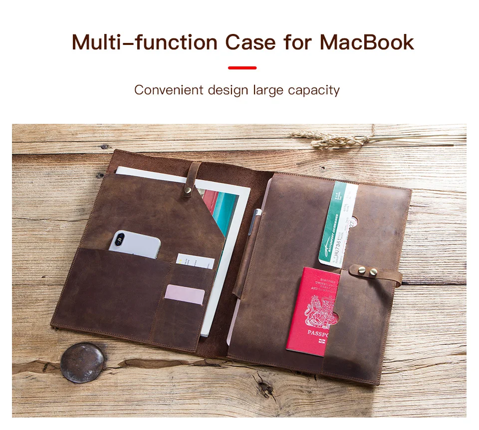 Чехол из натуральной кожи для ноутбука 12 дюймов, сумка для ноутбука MacBook 12 дюймов, чехол для ноутбука Crazy Horse, кожаный защитный чехол
