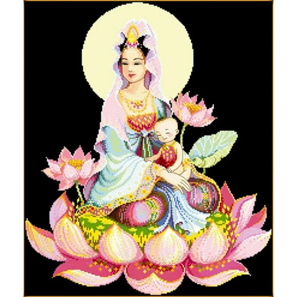 Алмазная картина мозаика/круглая детская-отправка Guanyin Мозаика DIY вышивка