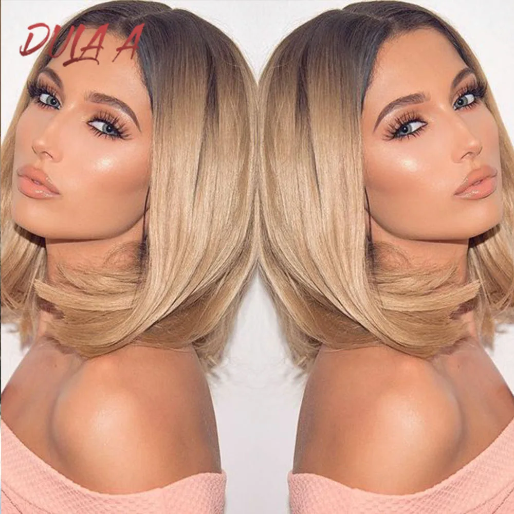 Парики из коричневого Боба DulaA короткий парик синтетического волокна с высокой