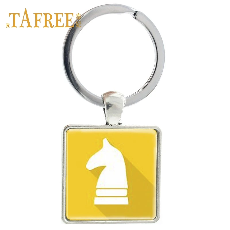 TAFREE, винтажный брелок с надписью «I Love Chess», подарок, детские игрушечные шахматы, брелок для ключей, Международный шахматный автомобиль, брелок для мужчин, брелок, ювелирное изделие CH57 - Цвет: CH54