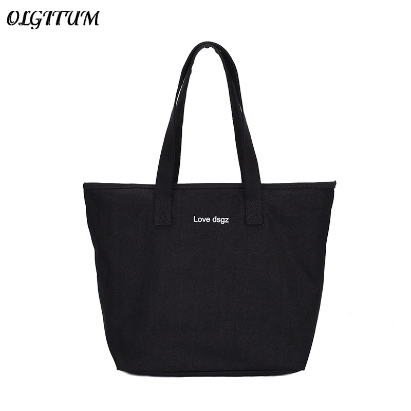 Новое поступление холст сумки большой Ёмкость Письмо печати на плечо для Для