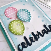 zhuoang happy birthday beautiful balloon cutting dies clear stamps for diy scrapbookingalbum decorative silicon stamp crafts
