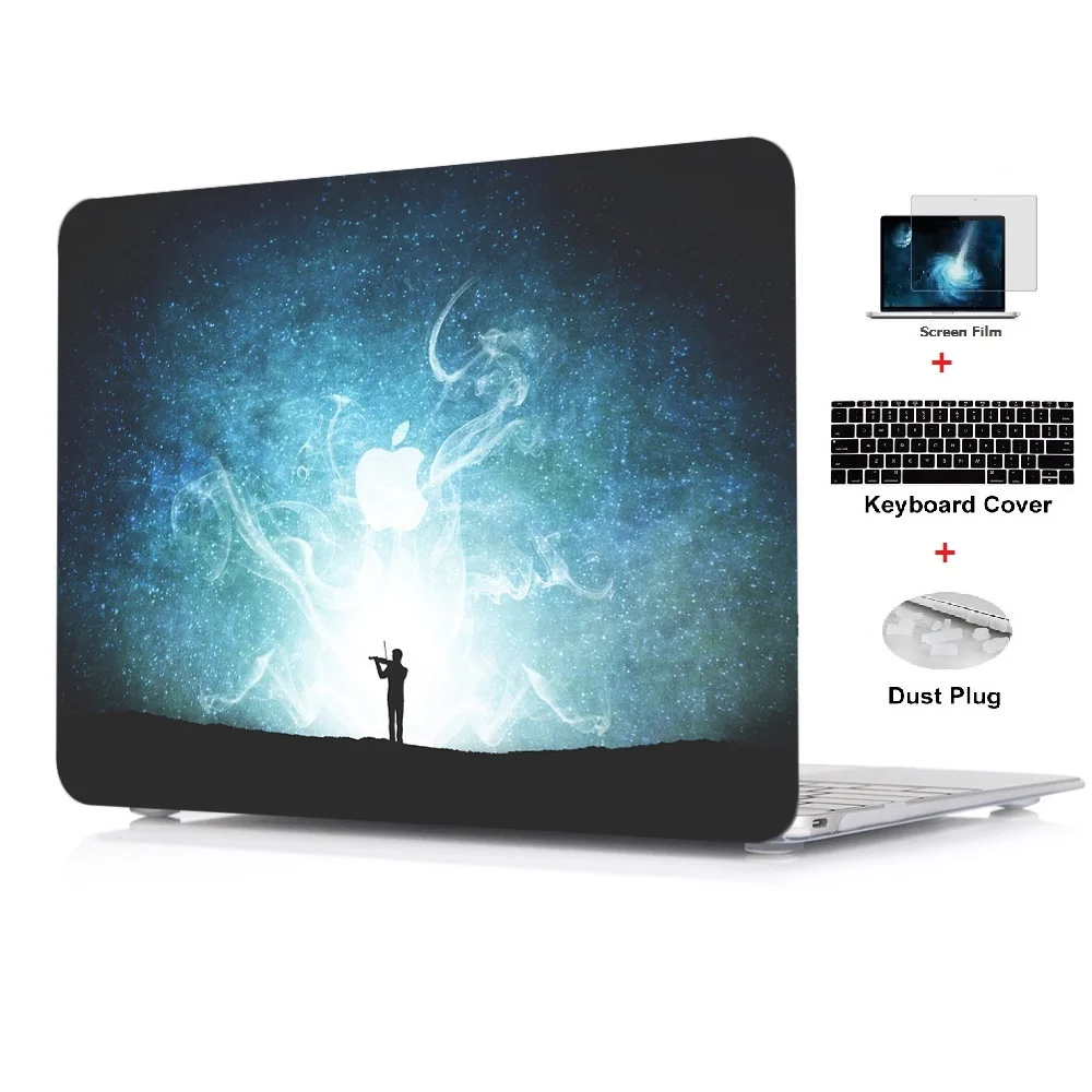Чехол для планшета 4 в 1 Твердый чехол с цветным принтом Apple Macbook Pro Retina Touch Bar Air 11 6 12