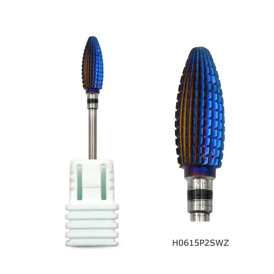 H0615P2SWZ HYTOOS сверла с фиолетовым покрытием из карбида вольфрама для ногтей 3/3" роторные сверла маникюрные наконечники аксессуары для сверл фреза инструмент - Цвет: H0615P2SWZ