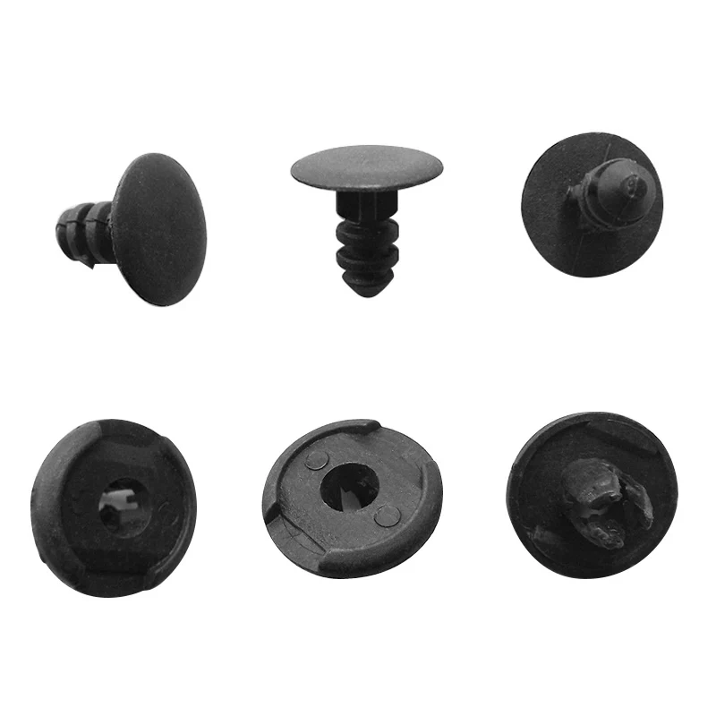 100 шт. 8 мм отверстие черная пластиковая заклепка Застежка бампер Шипованный