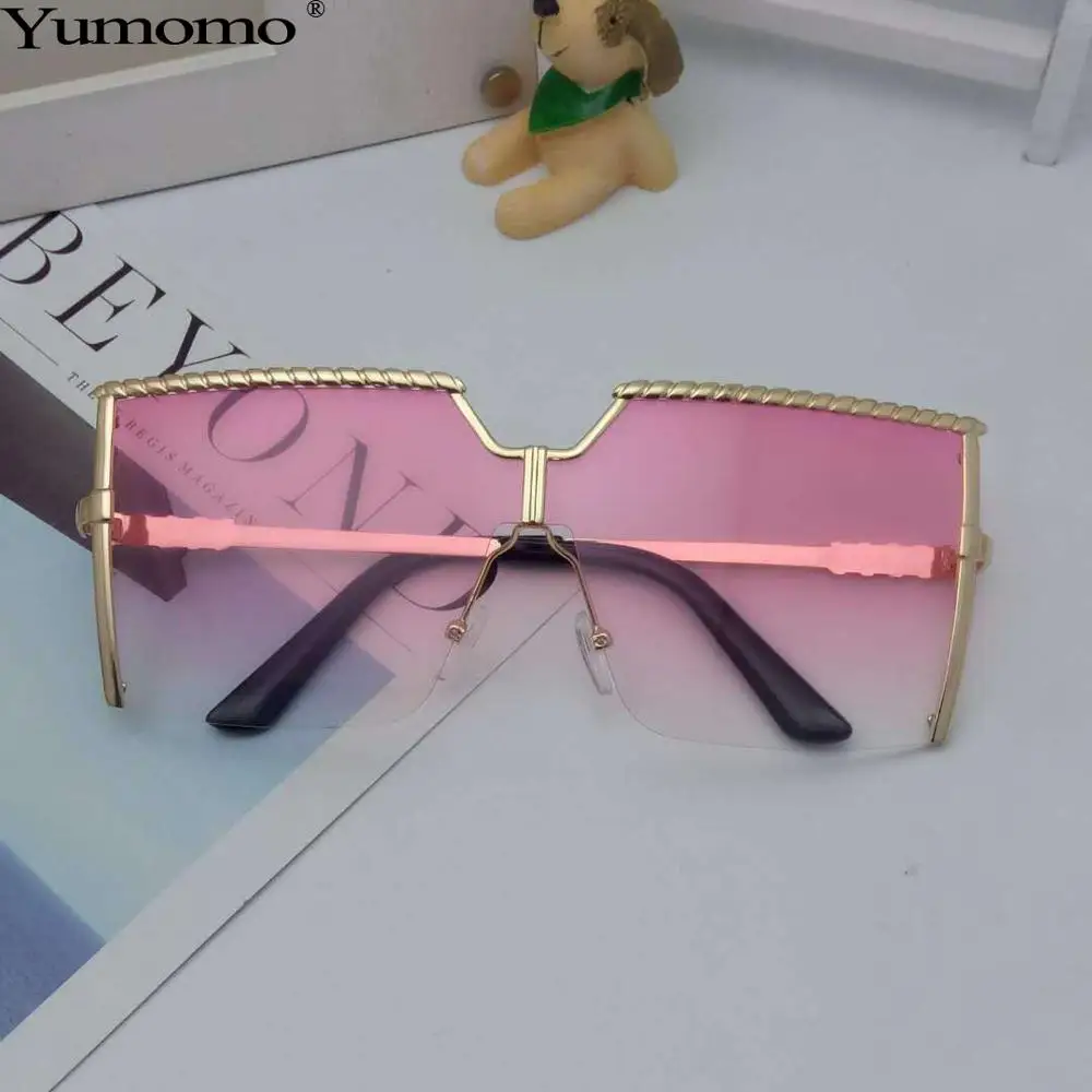 Yumomo бескаркасные Солнцезащитные очки женские модные индивидуальные винтажные металлические градиентные тонированные цветные линзы сексуальные цельные женские солнцезащитные очки