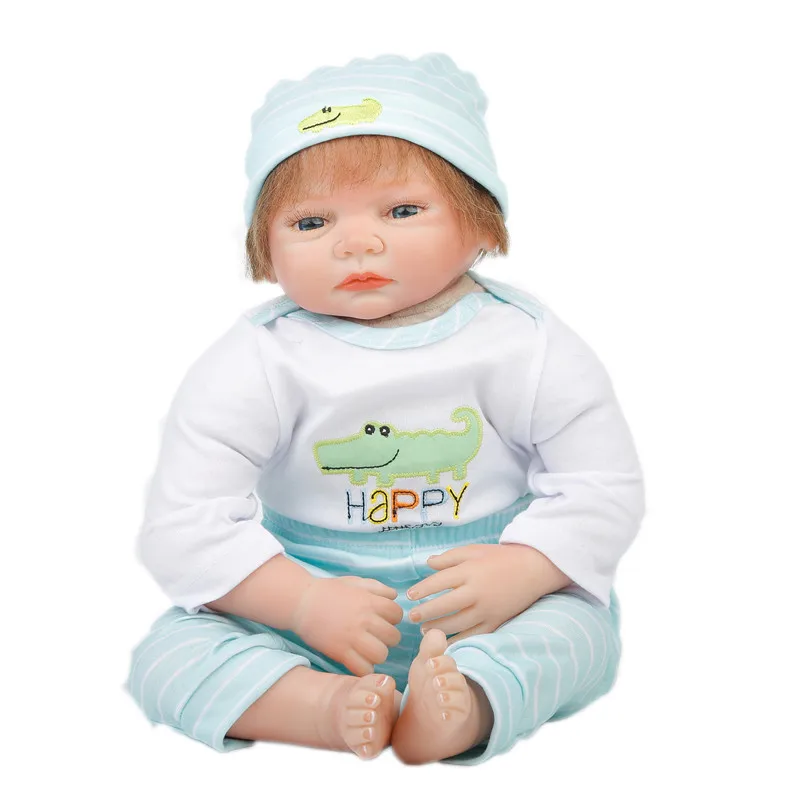 SanyDoll 22 дюйма 55 см силиконовые куклы Новорожденные реалистичный милый костюм