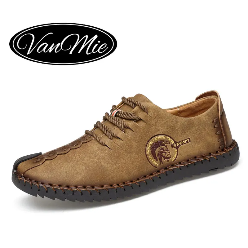 2017 мужская кожаная обувь Повседневное Мужские туфли на плоской подошве ручной