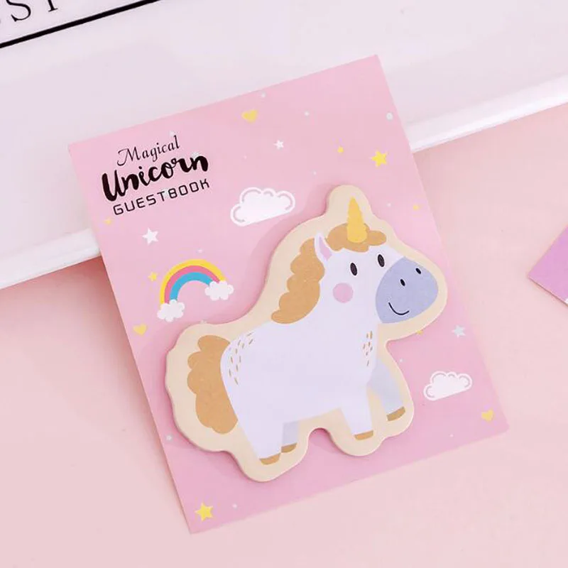 Милый Единорог липкий стикер для заметок Kawaii блокноты стикеры s закладки сообщение заметки офисные школьные принадлежности канцелярские товары - Цвет: yellow