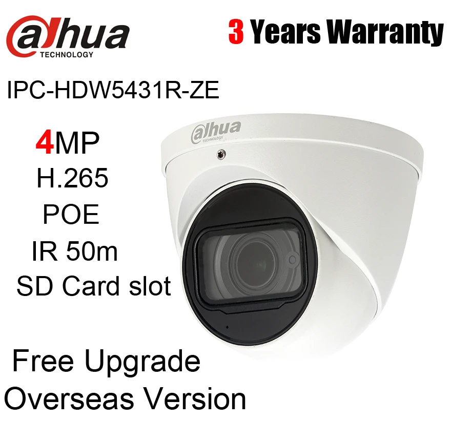 Dahua IPC HDW5431R ZE 4 МП WDR IR Eyeball POE сетевая камера со встроенным микрофоном 50m заменяемый