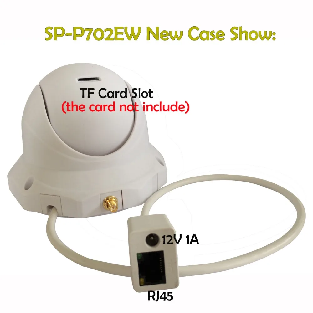 SunEyes SP-P702EW ONVIF 1280*720P 1.0MP HD Wireless Dome IP Network Camera IR Night Vision with Micro SD Slot | Безопасность и