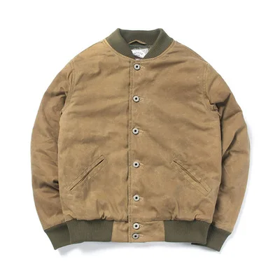 khaki WT-0005 почитать описание! Азиатский размер хорошее качество хлопок холст воск водонепроницаемая куртка - Цвет: khaki