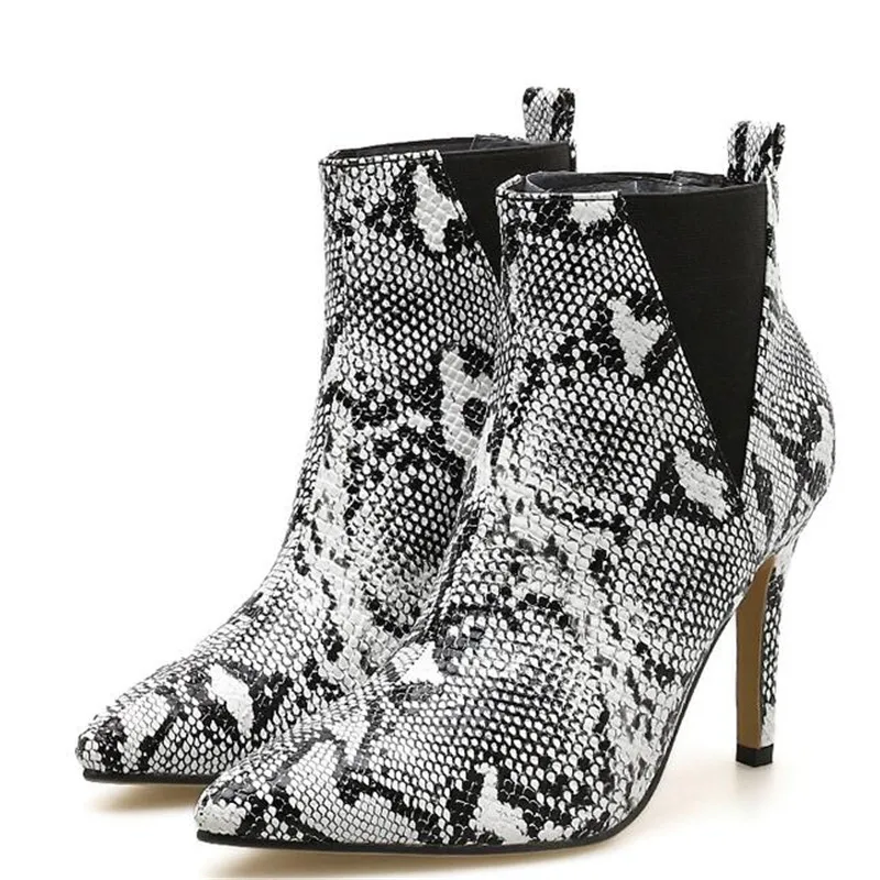 2019 г. весна/осень новые женские туфли со змеиным рисунком острый носок тонкий
