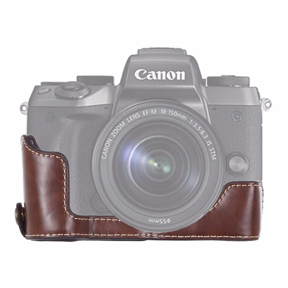Чехол из искусственной кожи с резьбой 1/4 дюйма для камеры Canon EOS M5|Корпусы