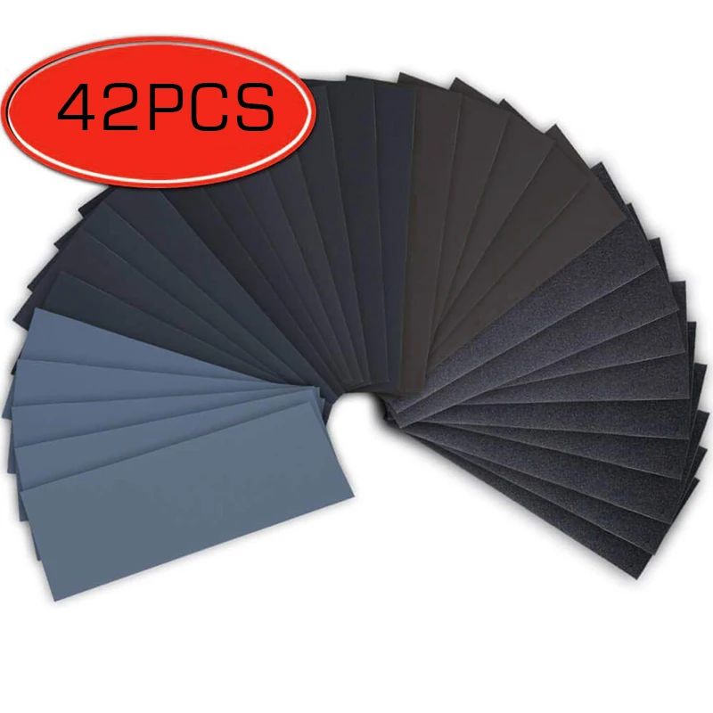 42 шт комплект сухой мокрой шлифование наждачной бумагой бумагорезательная