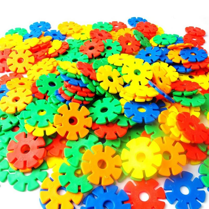 120 шт. в наборе пластиковые строительные блоки виде снежинок творческие детские