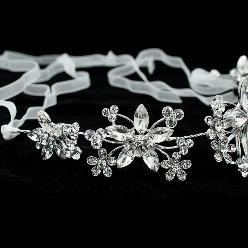 Винтажный цветочный гребень невесты, элегантная чистая австрийская кристальная тиара для волос, свадебные украшения для невесты GX011.
