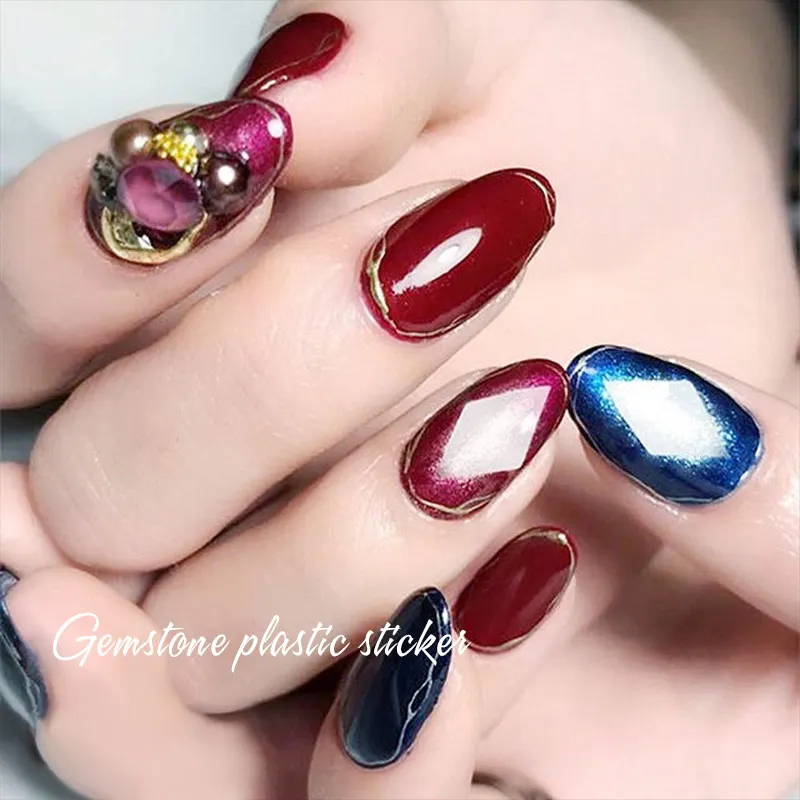 1 лист ногтей драгоценный камень трафарет руководства формы прозрачный 3d полые
