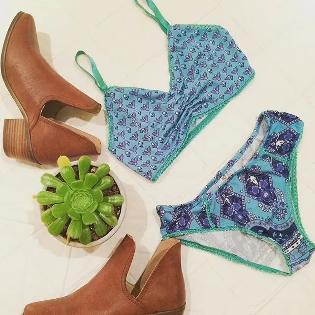 Винтажная Флора две детали с принтом сексуальный купальник Бразильский Лето