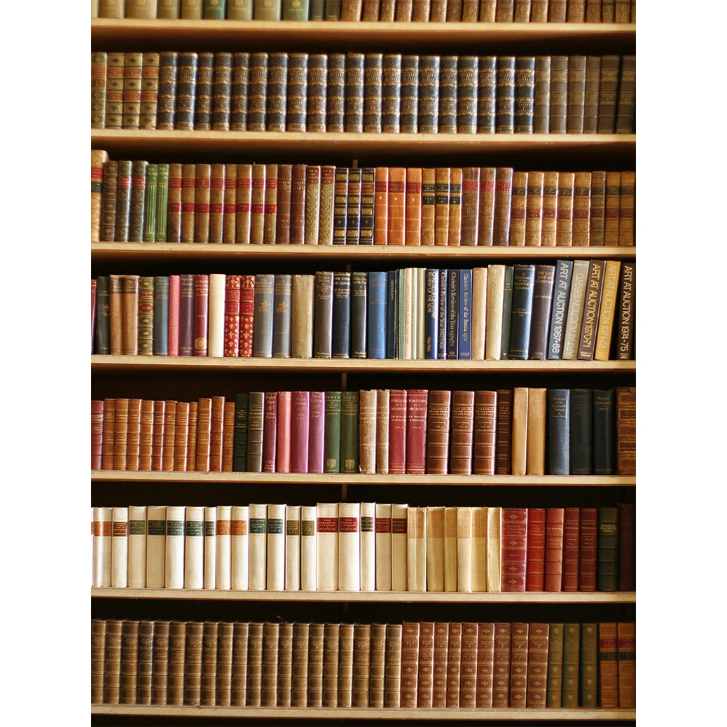 Студийный фон для фотосъемки новорожденных с изображением книжной полки|room