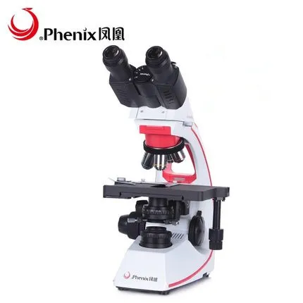 Профессиональный микроскоп Phenix 40X 1600X Тринокулярный светильник Скоп с