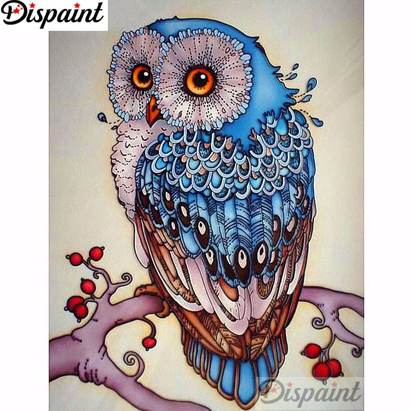 

Dispaint Full Square/Round Drill 5D DIY Diamond Painting "Animal owl scenery" 3D Embroidery Cross Stitch Home Decor Gift A11401