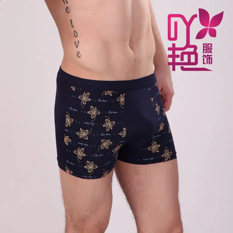 Cueca Mens Underwear Boxers Men Boxer Wkj 304 In Wide-brimmed Five Leaf Grass Pattern Waist Bamboo Fiber Wholesale | Мужская одежда
