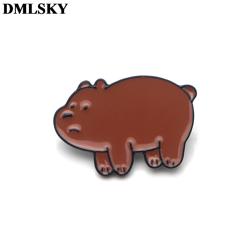 2 DMLSKY Мода Мы Голые Медведи милые эмалированные булавки и броши нагрудные булавки рюкзак сумки значок одежда украшения подарки M3644 - Окраска металла: 2