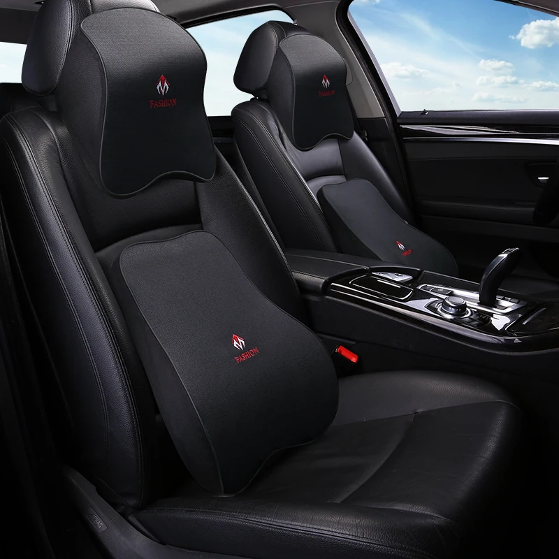 

Memory Foam Lumbar Support Cushion For Car And Headrest Neck Pillow Kit Interior Accessories