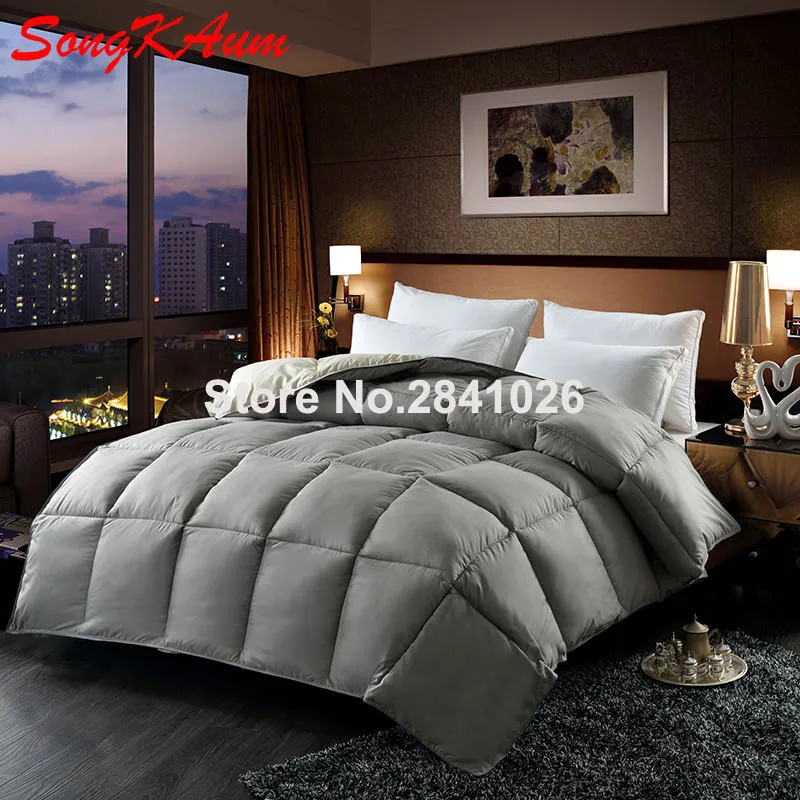 Высококачественное одеяло из гусиного пуха всесезонное покрывало 100% хлопка