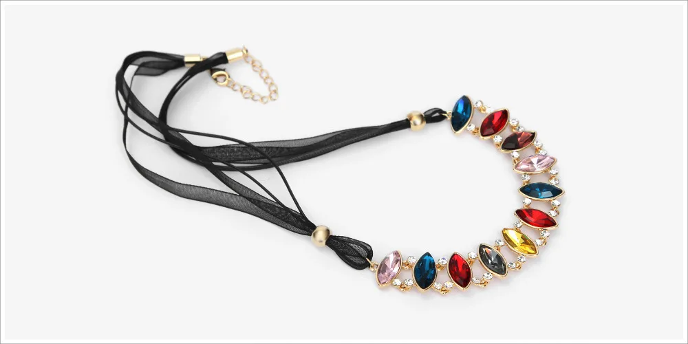 Neoglory сплава розового золота Цвет Чешский горный хрусталь моды нагрудник