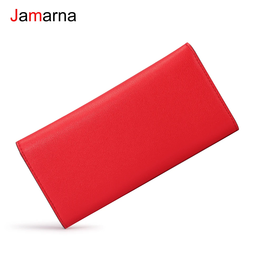 Кошелек Jamarna женский с металлической кисточкой длинный клатч черного красного