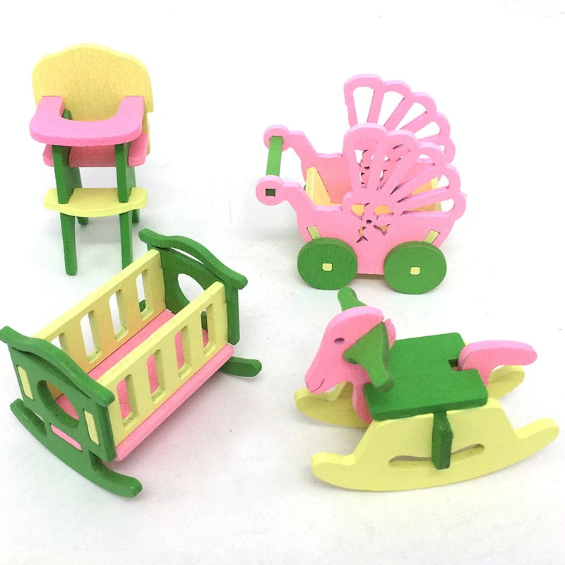 Кукольный дом мебель Diy Миниатюрный пылезащитный чехол 3D Деревянный миниатюрный