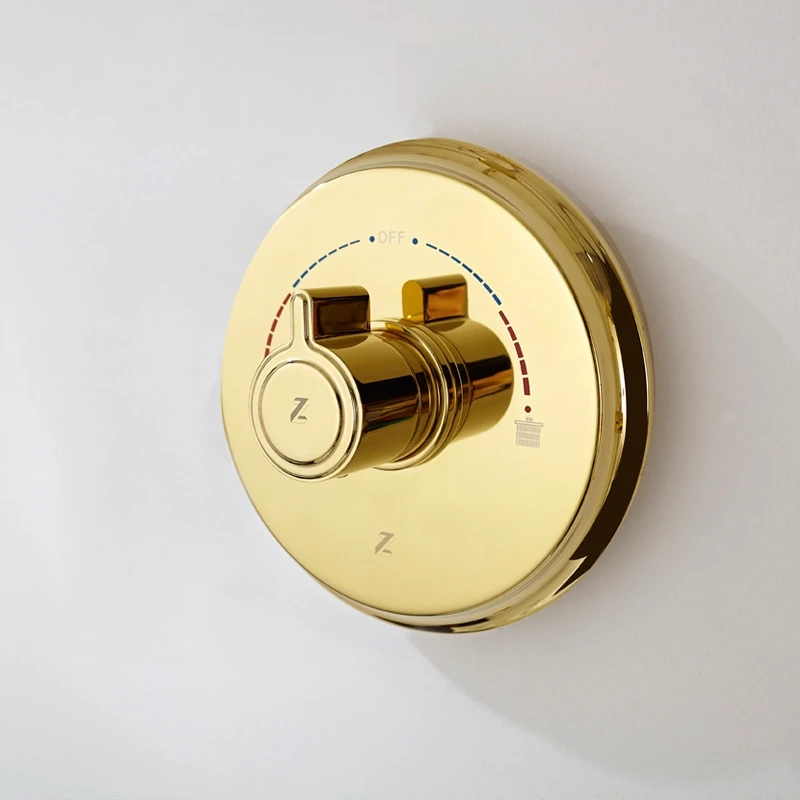 Роскошный Золотой Твердый латунный настенный смеситель для душа ванной комнаты