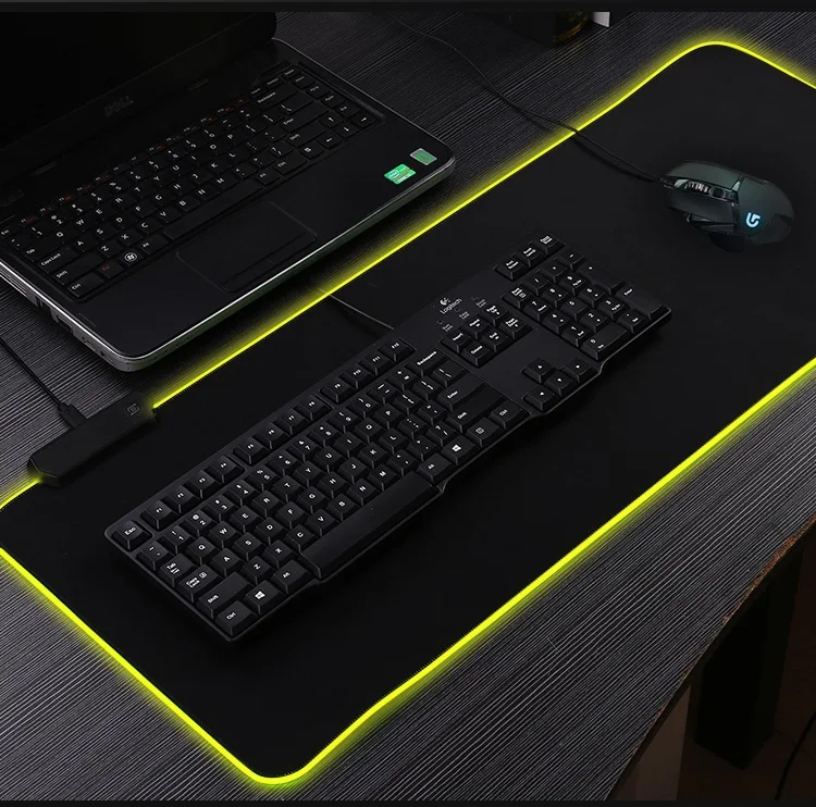 Сверхбольшой светящийся светодиодный коврик для мыши RGB толстая красочная мышка