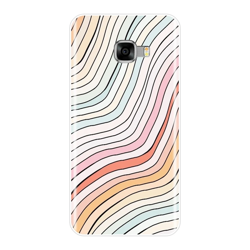 Задняя крышка для Samsung Galaxy C5 C7 C8 мягкий силиконовый чехол в полоску узор горошек